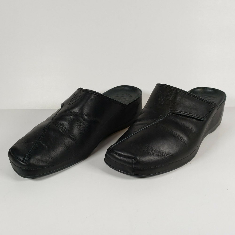 New VITAL Womens Black Mules US 5.5 EU 36 Leather Uppers, Made in Austria